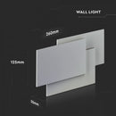 Provförsäljning 12W(1100Lm) LED-vägglampor, fyrkantiga, V-TAC, IP20, aluminium, neutralvit 4000K