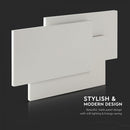 Provförsäljning 12W(1100Lm) LED-vägglampor, fyrkantiga, V-TAC, IP20, aluminium, neutralvit 4000K