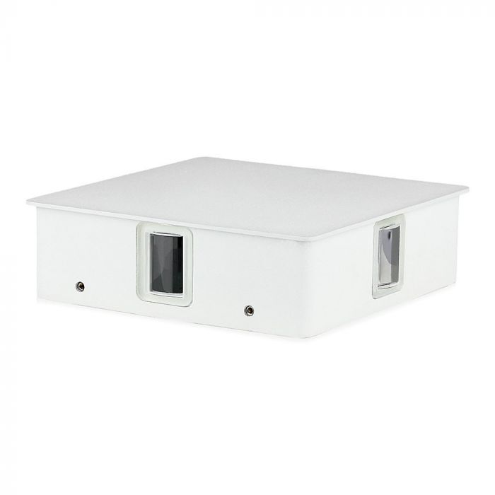 4W(440Lm) LED Fasādes gaismeklis, kvadrāta, V-TAC, IP65, alumīnija, silti balta gaisma 3000K