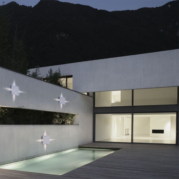 4W(440Lm) LED Fasādes gaismeklis, kvadrāta, V-TAC, IP65, alumīnija, neitrāli balta gaisma 4000K