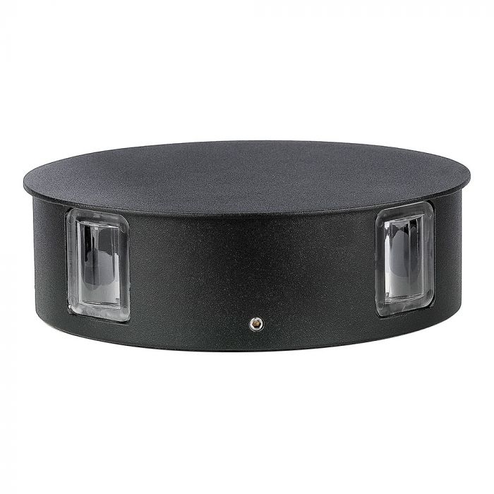 4W(440Lm) LED Fasādes gaismeklis, apaļš, V-TAC, IP65, alumīnija, silti balta gaisma 3000K
