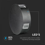 4W(440Lm) LED Fasādes gaismeklis, apaļš, V-TAC, IP65, alumīnija, silti balta gaisma 3000K