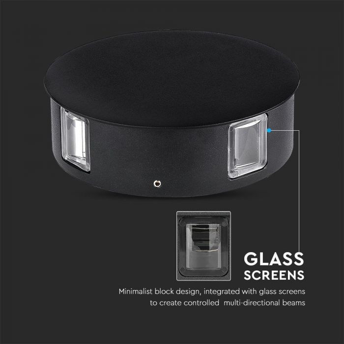 4W(440Lm) LED Facade light, round, V-TAC, IP65, aluminium, warm white light 3000K