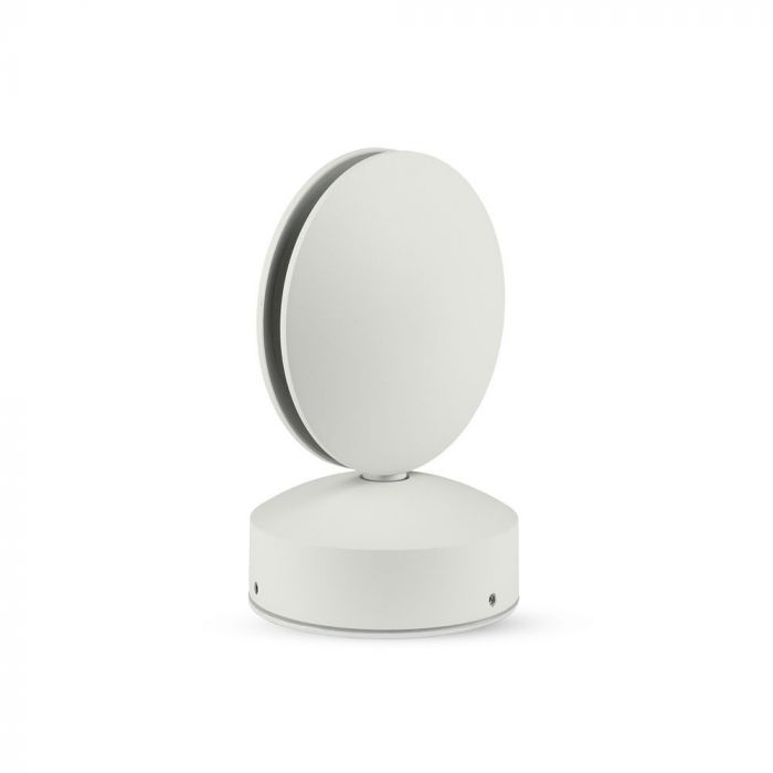 7W(770Lm) LED Fasādes gaismeklis, apaļš, V-TAC, IP65, alumīnija, silti balta gaisma 3000K