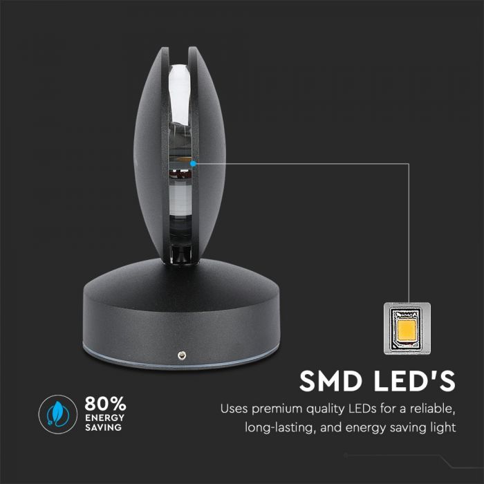 Фасадный светодиодный светильник 7W(770Lm), круглый, V-TAC, IP65, алюминий, нейтральный белый 4000K