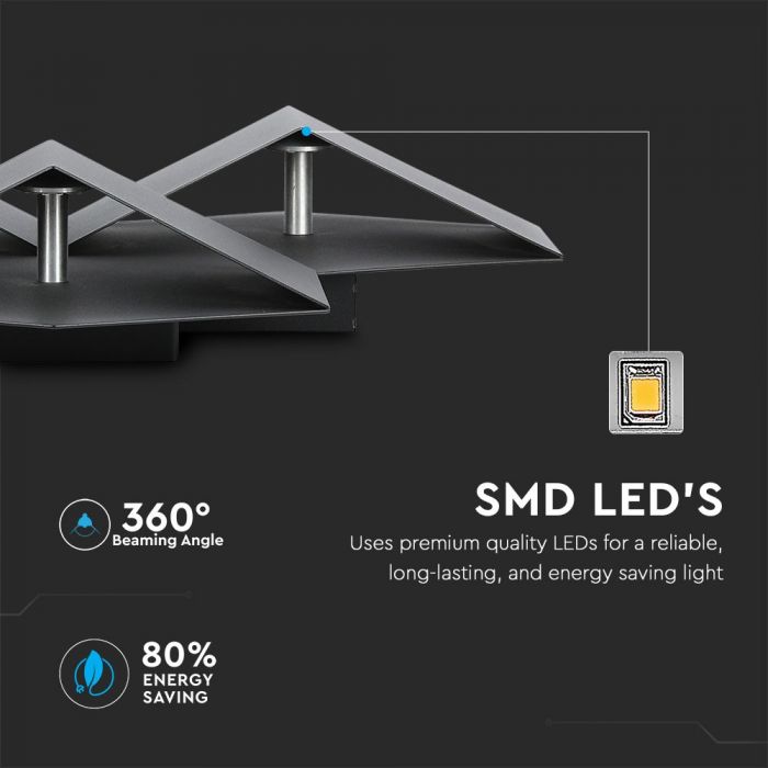 9W(990Lm) LED seinalamp, kandiline, V-TAC, IP20, soe valge 3000K