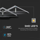 9W(990Lm) LED seinalamp, kandiline, V-TAC, IP20, soe valge 3000K