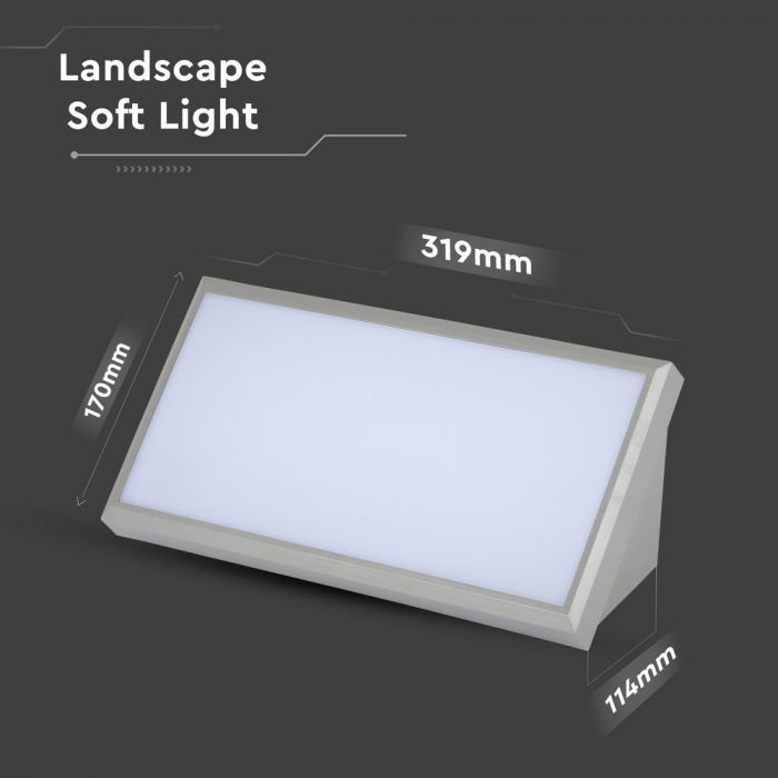 20W(1000Lm) LED-fasadarmatur, V-TAC, IP65, grå, kallvit 6400K
