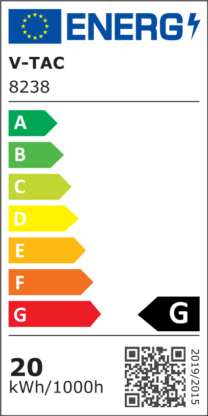 20W(1000Lm) LED-fasadarmatur, V-TAC, IP65, grå, kallvit 6400K