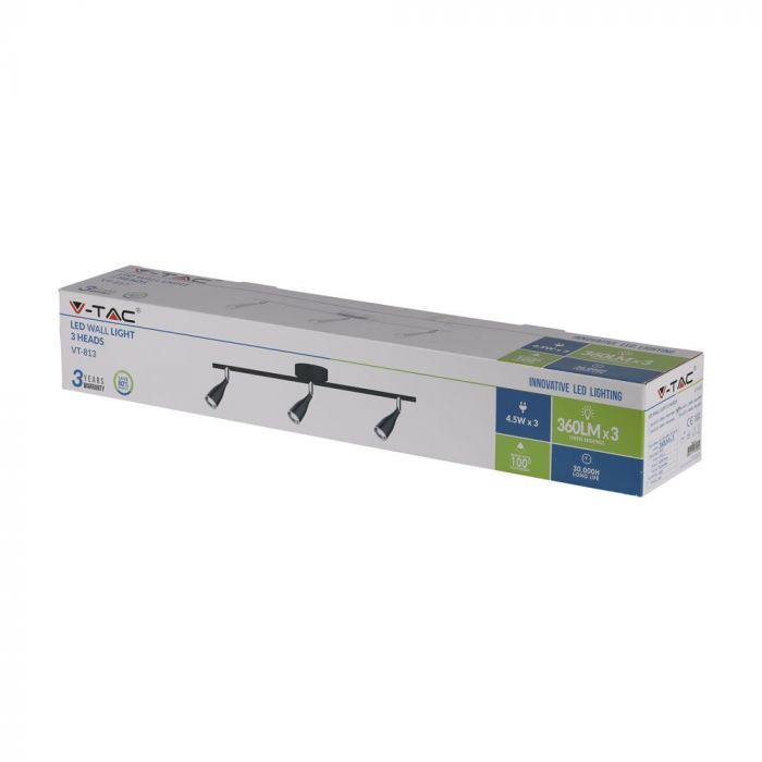 13.5W(1000Lm) LED seinavalgusti, V-TAC, IP20, soe valge valgus 3000K
