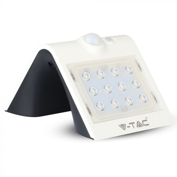 3W (500Lm) LED päikesevalgusti liitiumakuga, IP65, valge, VTAC, neutraalne valge valgus 4000K