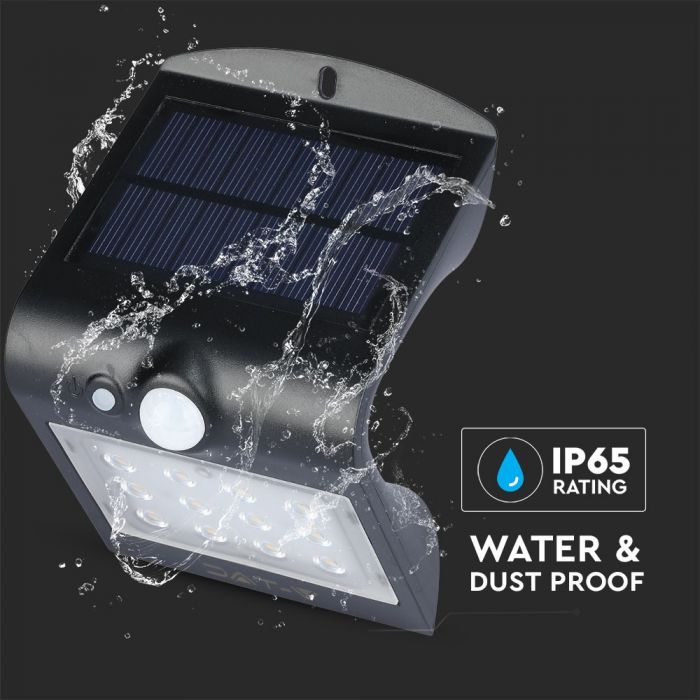 1,5W (220Lm) LED-solarmatur för husfasad med litiumbatteri, IP65, V-TAC