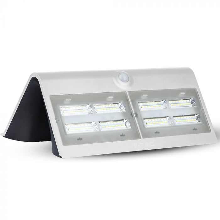 6.8W(800Lm) LED solārais gaismeklis ar litija akumulatoru, IP65, balts, V-TAC