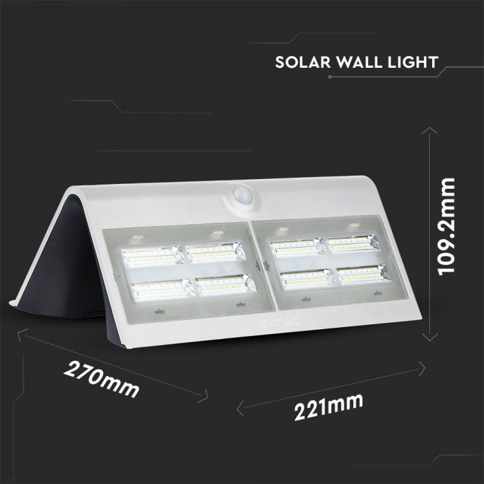 6.8W(800Lm) LED solar light with lithium battery, IP65, V-TAC