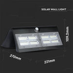 7W(850Lm) LED solar luminaire for house facade with lithium battery, IP65, V-TAC, neutral white light 4000K