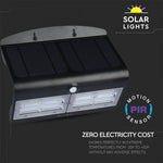 7W(850Lm) LED solar luminaire for house facade with lithium battery, IP65, V-TAC, neutral white light 4000K