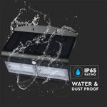 7W(850Lm) LED solar luminaire for house facade with lithium battery, IP65, V-TAC, neutral white light 4000K