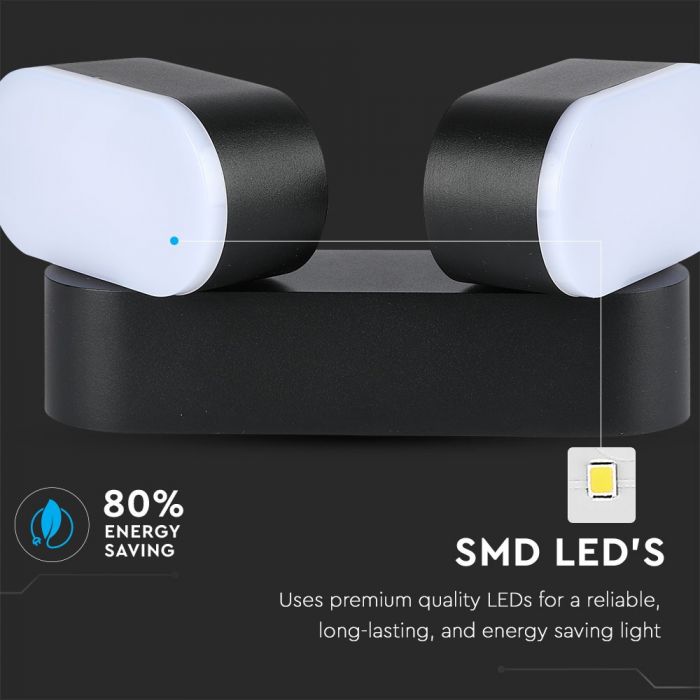 12W(1320Lm) LED double Facade light, V-TAC, IP65, warm white light 3000K