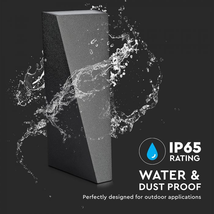 Фасадный светодиодный светильник 6W(660Lm), двунаправленный, IP65, V-TAC, теплый белый свет 3000K