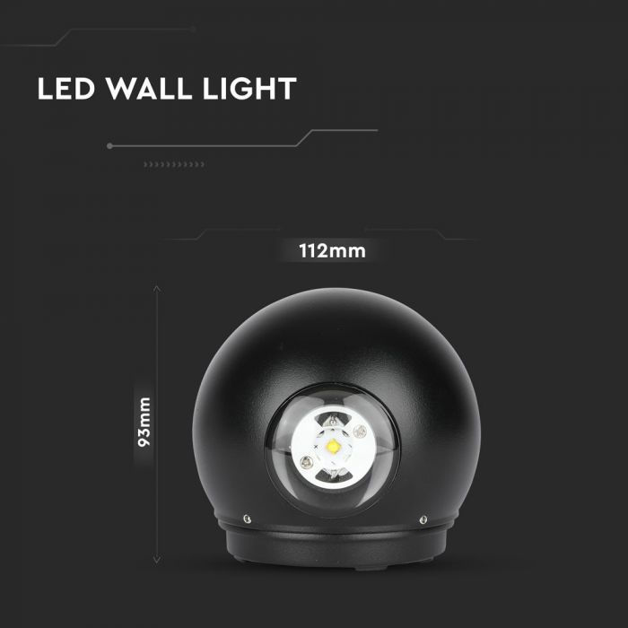 6W(660Lm) LED Facade light, two-way, IP65, V-TAC, warm white light 3000K