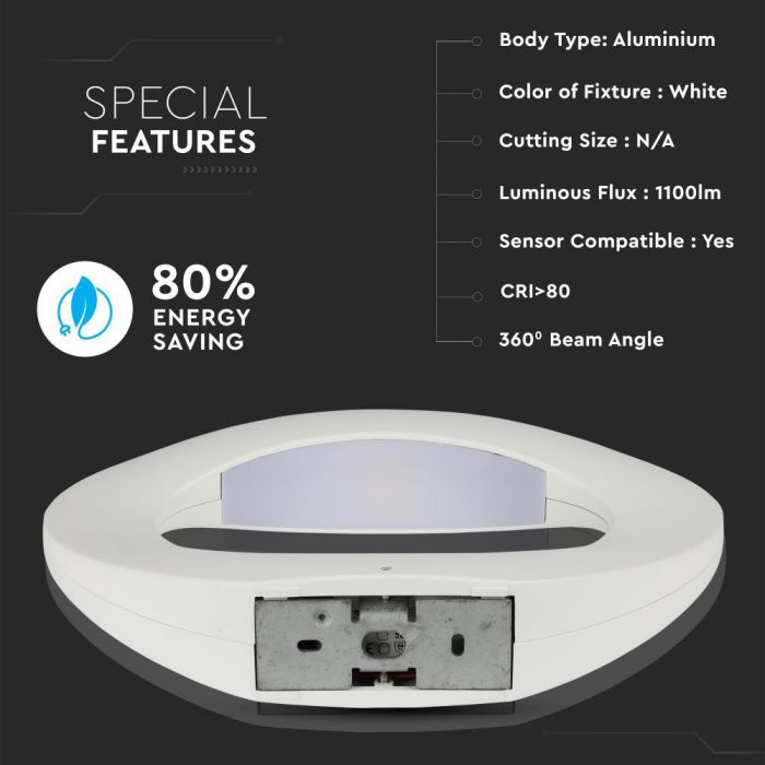 Фасадный светодиодный светильник 10W(1100Lm), V-TAC, IP65, нейтральный белый 4000K