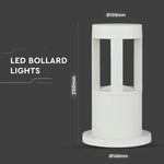 10W(450Lm) LED-trädgårdslampa, vitt hölje, 25 cm, IP65, V-TAC, neutralvitt ljus 4000K