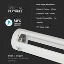 10W(450Lm) LED aialamp, valge korpus, 80 cm, IP65, V-TAC, jaheda valge valgus 5000K