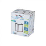 12W(750Lm) LED Fasādes gaismeklis, kvadrāta, V-TAC, IP65, neitrāli balta gaisma 4000K