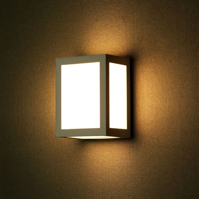12W(750Lm) LED Fasādes gaismeklis, kvadrāta, V-TAC, IP65, neitrāli balta gaisma 4000K