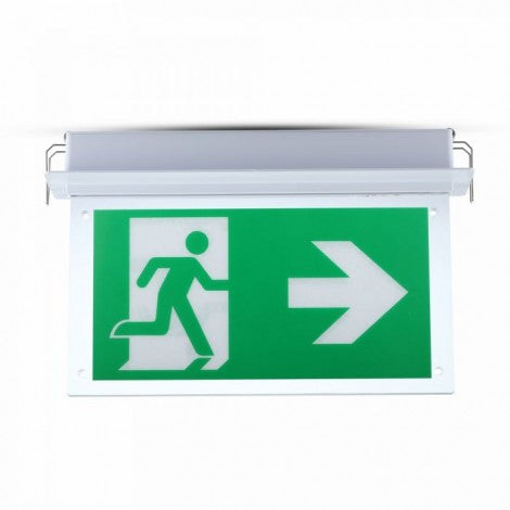 2W(160Lm) LED EMERGENCY exit, V-TAC SAMSUNG, IP20, warranty 5 years, cold white light 6000K