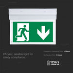 2W(160Lm) LED AVĀRIJAS izeja, V-TAC SAMSUNG, IP20, garantija 5 gadi, auksti balta gaisma 6000K