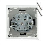 V-TAC EU 16A socket, glass panel, white