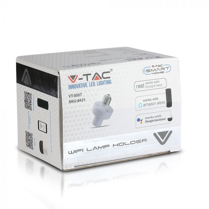 WIFI lambipesa (ühildub Alexa, Google Home'iga), 10A, V-TAC