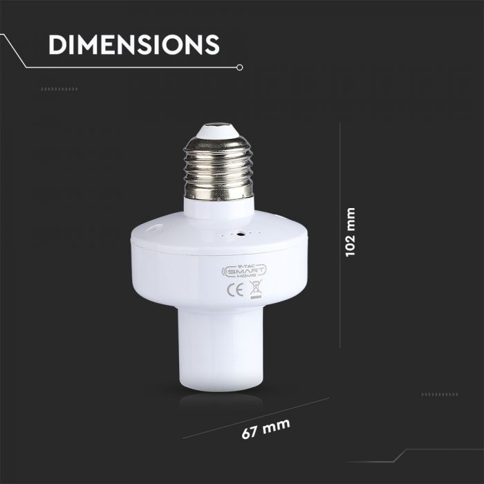 WIFI lambipesa (ühildub Alexa, Google Home'iga), 10A, V-TAC