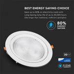 30W (2400Lm) LED infälld takarmatur, V-TAC SAMSUNG CHIP, 5 års garanti, varmvitt ljus 3000K