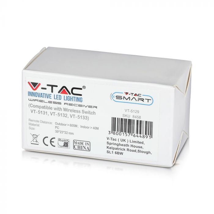 MAX 1000W uztvērējs, saderīgs ar V-TAC bezvadu slēdzi (SKU: 8460,8461,8462)
