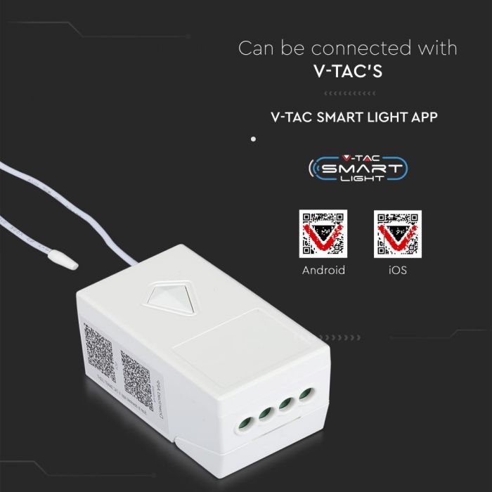 Viedais uztvērējs ar Wifi, saderīgs ar V-TAC Smart Light lietotni, Google home un Amazon Alexa (sader ar SKU: 8460,8461,8462)