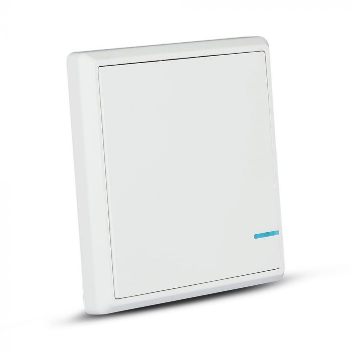 Juhtmevaba lüliti, saab ühendada V-TAC Wifi Smart Receiveriga (SKU: 8459), ühildub V-TAC Smart Light, Google Home ja Alexa'ga.