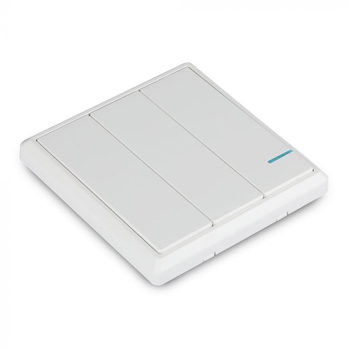 Juhtmevaba lüliti, saab ühendada V-TAC Wifi Smart Receiveriga (SKU: 8459), ühildub V-TAC Smart Light, Google Home ja Alexa'ga.