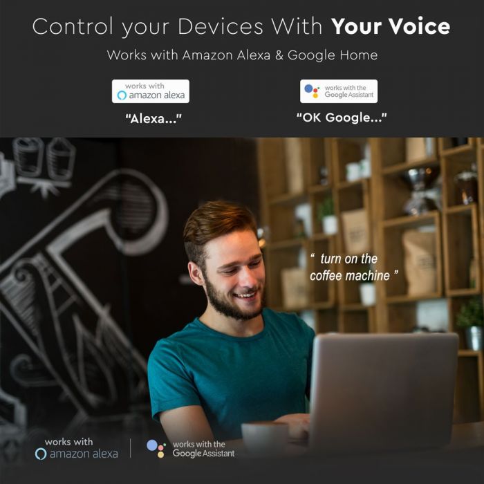 RF433 vārteja saderīga ar AMAZON ALEXA un GOOGLE HOME, V-TAC
