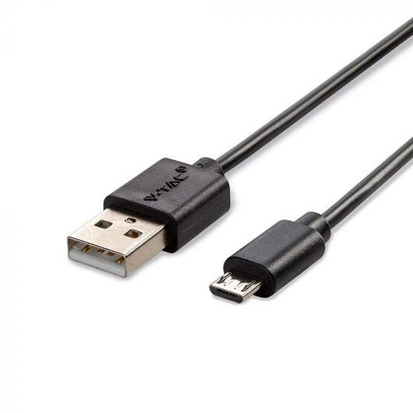 1m 1.0A V-TAC MICRO USB kabelis melns