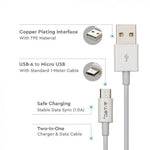 1m 1.0A V-TAC MICRO USB kabelis balts