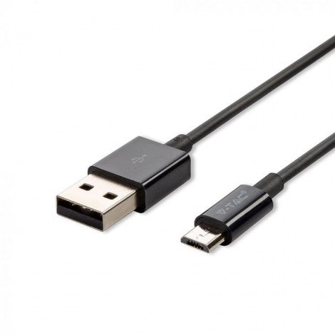1m 1.0A V-TAC MICRO USB kabelis melns