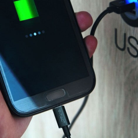 1m 1.0A V-TAC MICRO USB cable black