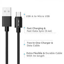 1m 2,4A V-TAC MICRO USB-kabel svart