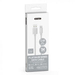 1m 2.4A V-TAC MICRO USB kabelis sudraba