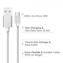1m 2,4A V-TAC MICRO USB kaabel hõbedane