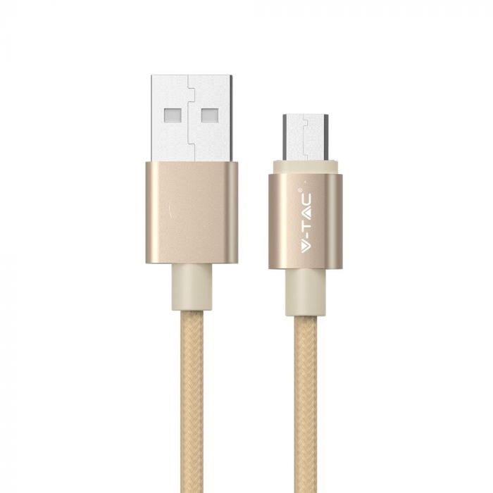 Кабель V-TAC MICRO USB 1 м 2,4 А золотистый
