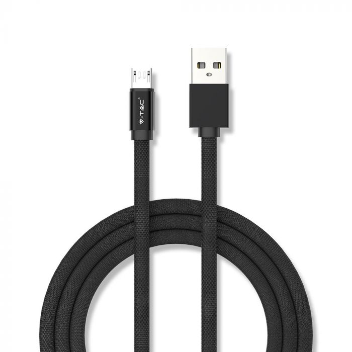 1m 2,4A V-TAC MICRO USB-kabel svart