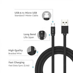 1m 2,4A V-TAC MICRO USB-kabel svart